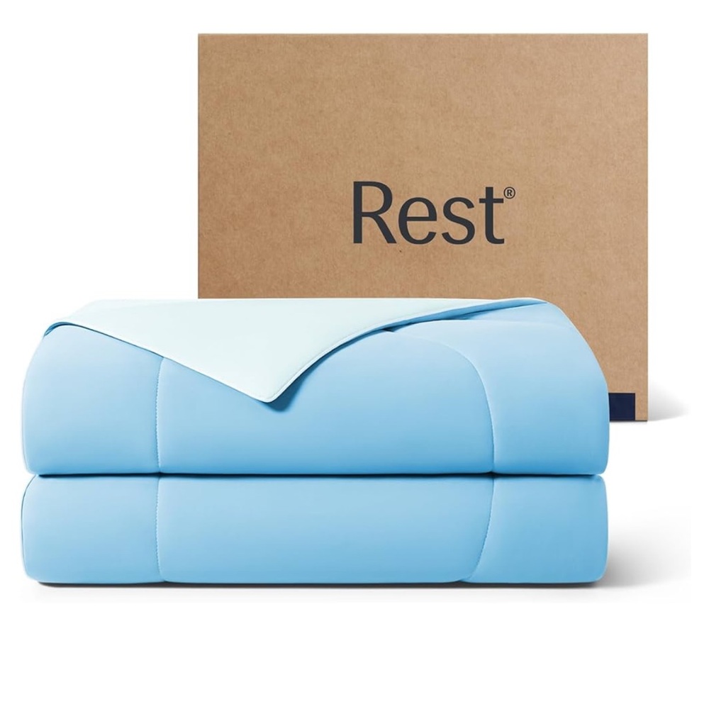 REST Evercool Cooling Comforter in Aqua Blue - King and Queen